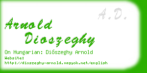 arnold dioszeghy business card