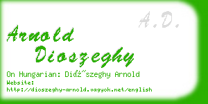 arnold dioszeghy business card